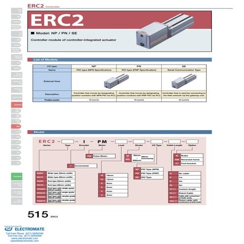Iai erc2 controller_specsheet