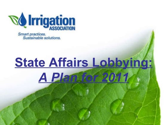 Irrigation Association State Affairs Indiana Presentation(02 15-2011)
