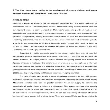 employment of women and children