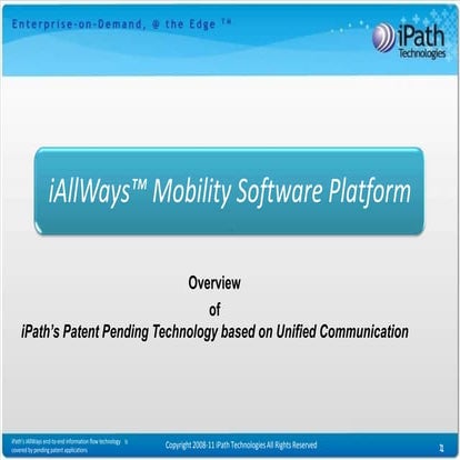 Enterprise Mobility Software Platform: iAllWays(tm) 