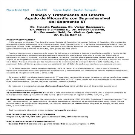 Infarto Agudo al miocardio con elevación ST | PPTX