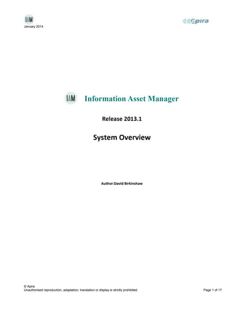Managing Information Asset Register