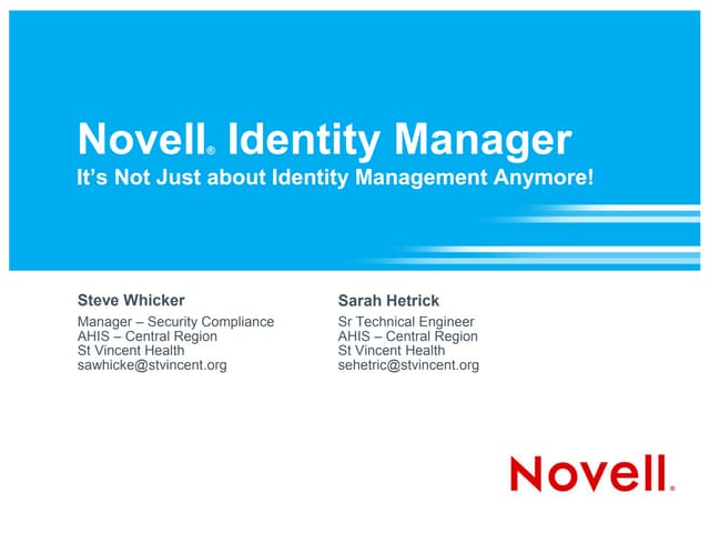 Identity and Request Management Using Novell Identity Manager: Identity Manag...
