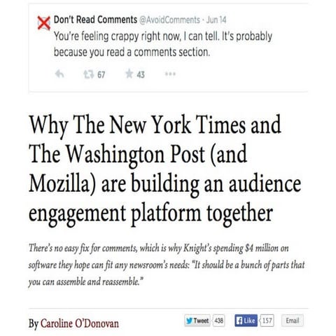 News commenting and the politics of participation