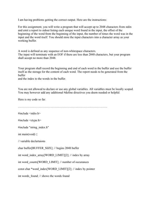 I am having problems getting the correct output- Here are the instruct (1).pdf
