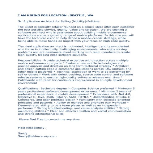 I am hiring for location