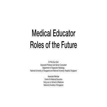 Medical Educator Roles of the Future