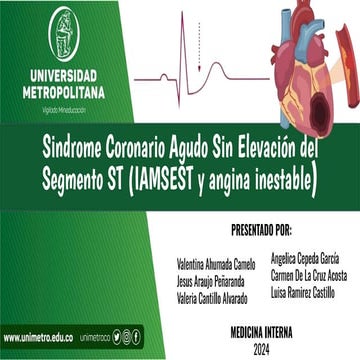Síndrome coronario agudo sin elevación del segmento ST