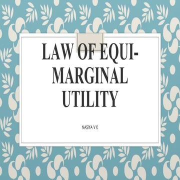 law of equi -marginal utility