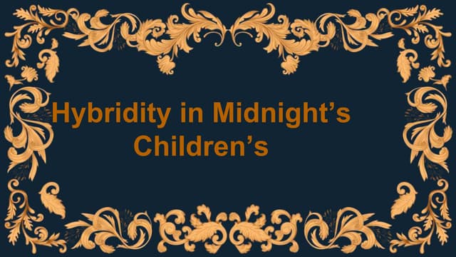 Hybridity in Midnight's Children