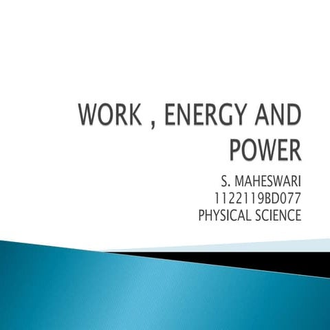 'work , energy and power' 