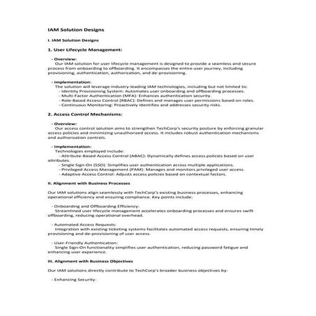 IAM Solution design to create a powerpoint | DOCX