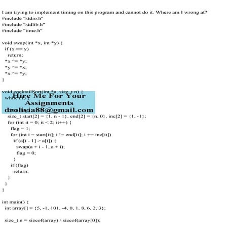 I am trying to implement timing on this program and cannot do it. Wh.pdf