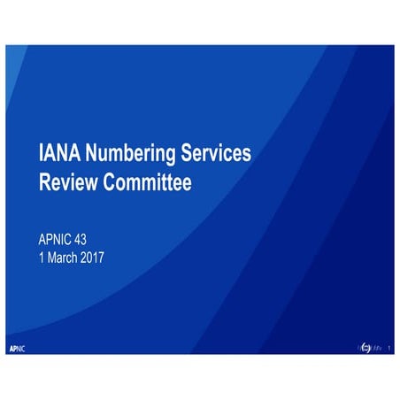 IANA Numbering Services Review Committee