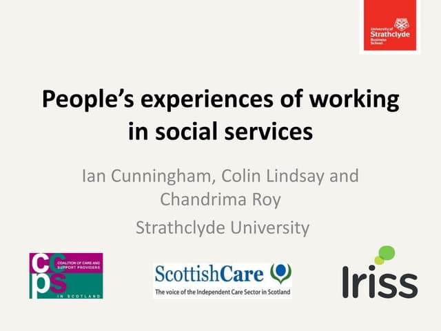 Ian Cunningham and Colin Lindsay - frontline practitioner experiences