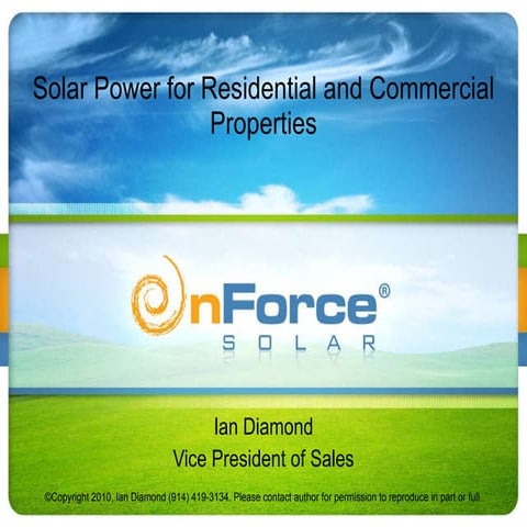 Ian Diamond Solar PV Presentation to AIA Westchester Chapter April 22, 2010