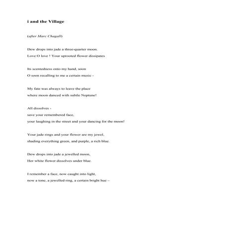 I and the village (after Marc Chagall)