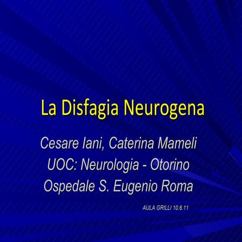 Iani Cesare. Impatto della Malnutrizione in Ospedale: Neurologia. ASMaD ...