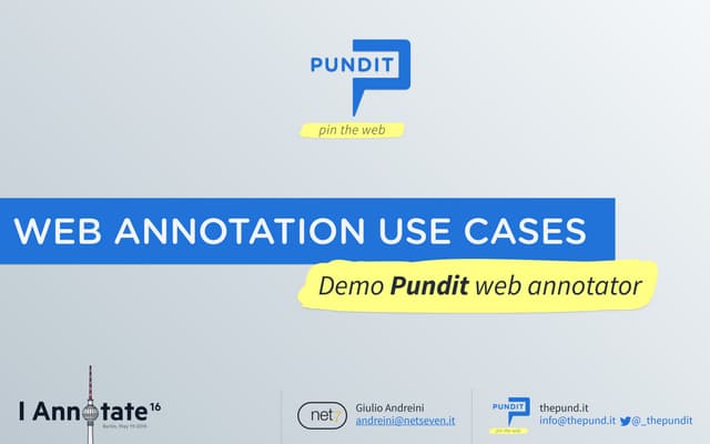 iAnnotate 2016 - Demo Pundit web annotator