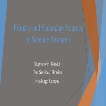 Primary and Secondary Sources in Science Research