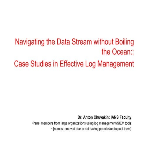 Navigating the Data Stream without Boiling the Ocean::  Case Studies in Effec...