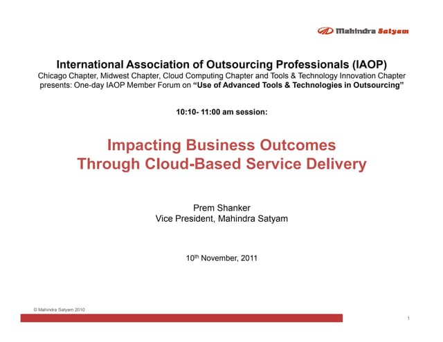 IAOP_Impacting Business Outcomes Through Cloud-Based Service Delivery
