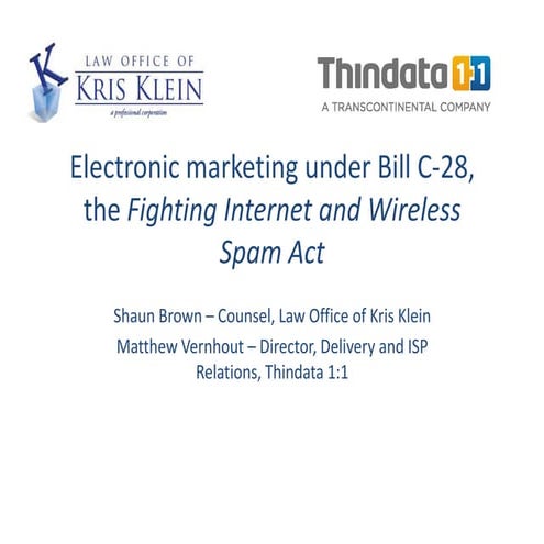 Fighting and Wireless Spam Act PPT