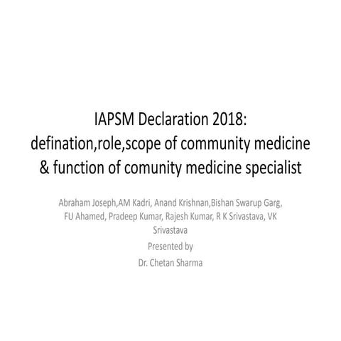 Iapsm declaration 2018
