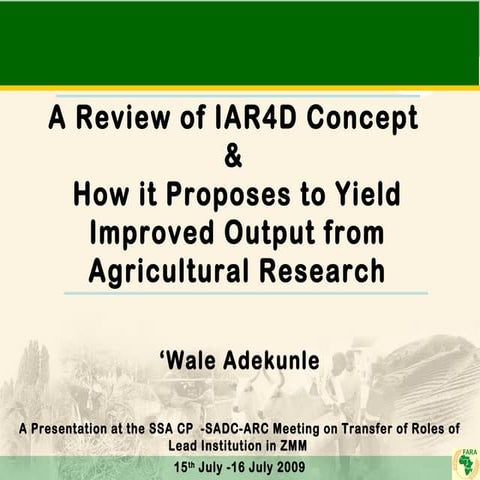 IAR4D and benefits and ARC