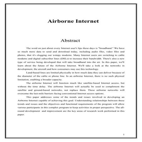 REPORT ON :- Airborne internet