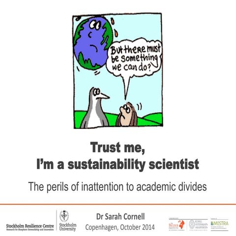 IARU Global Challenges 2014 Cornell Trust me I'm a sustainability scientist