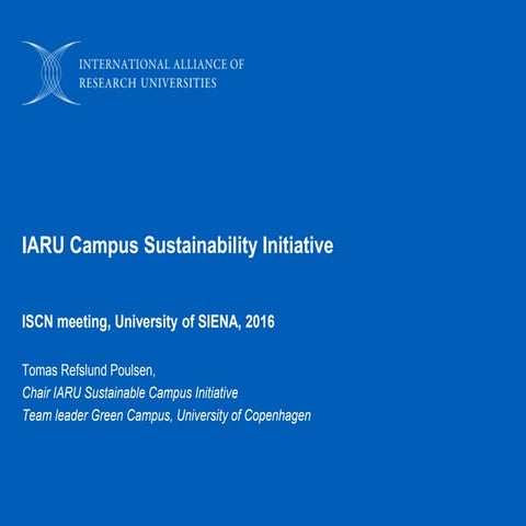 ISCN 2016: IARU Overview