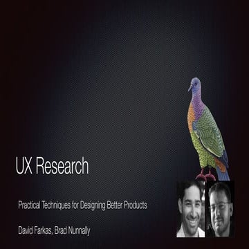 UX Research: Half Day Workshop IAS 2018, Chicago