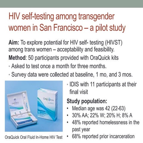 HIV self-testing among transgender women in San Francisco - a pilot