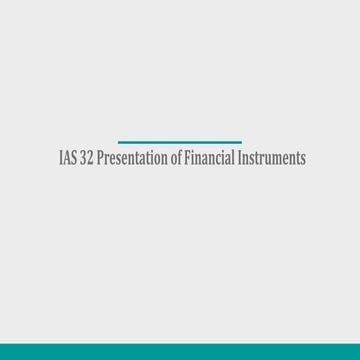 IAS 32: Presentation of Financial Instruments