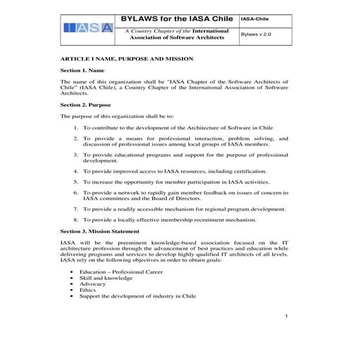 Iasa chile bylaws