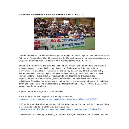 I asamblea continental de la cloc vía campesina2
