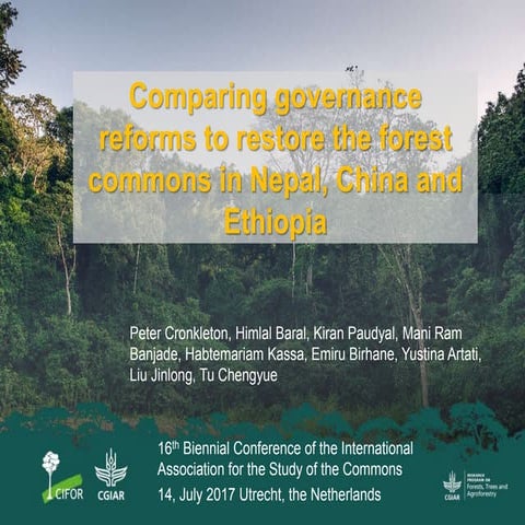 Comparing governance reforms to restore the forest commons in Nepal, China an...