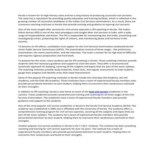 IPS coaching in Kerala