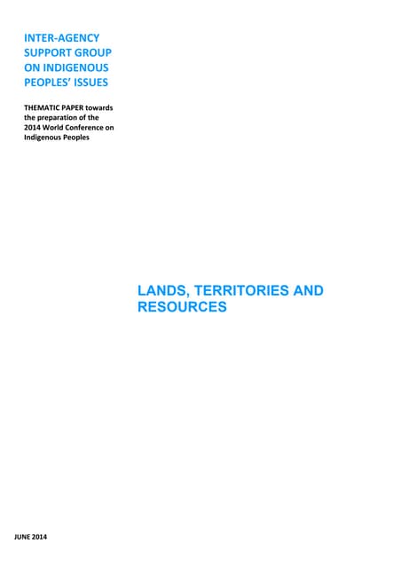 #WCIP2014 IASG -  paper   lands territories and resources   rev1