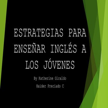 ESTRATEGIAS PARA ENSEÑAR INGLES A LOS JOVENES