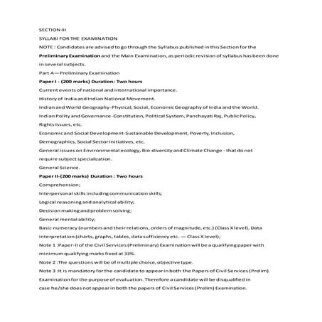 Ias priliminay exam syllabus