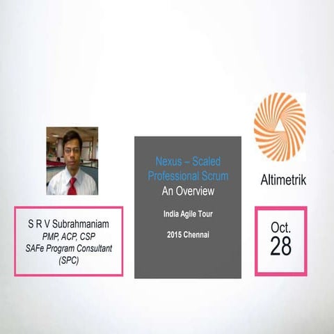 Agile Tour Chennai 2015: Nexus - SRV Subrahmaniam
