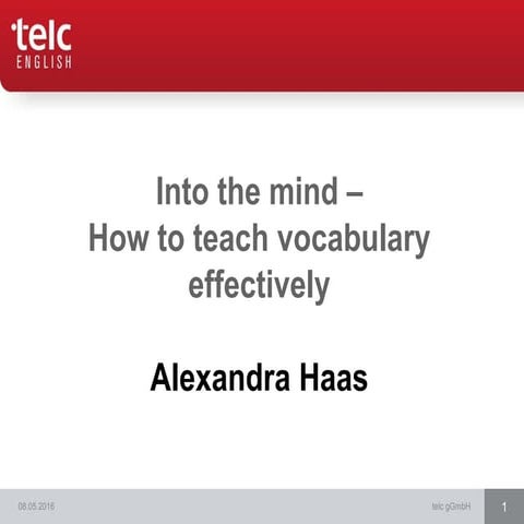 Into the mind - How to teach vocabulary effectively
