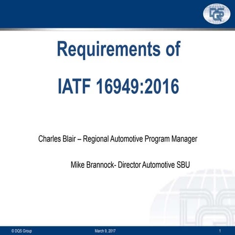 IATF 16949 Webinar Slides 3.7.17