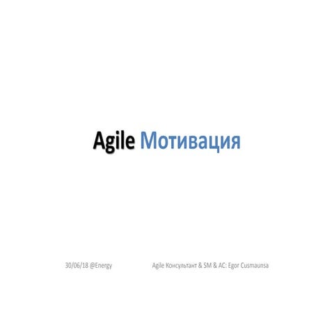 Agile Motivation