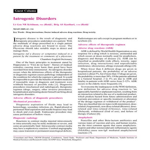 Iatrogenic disorders 1