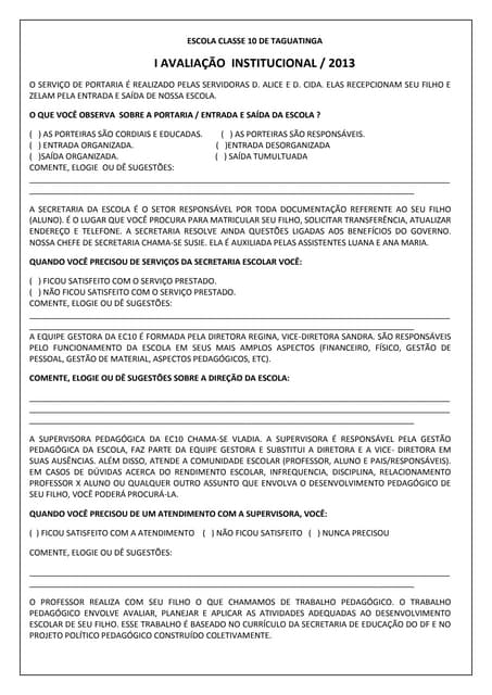 I avaliação  institucional formular...
