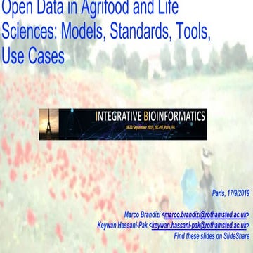 AgriFood Data, Models, Standards, Tools, Use Cases