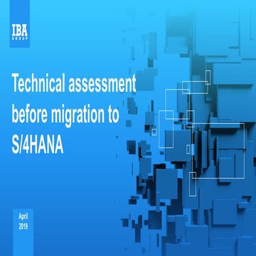 Technical assessment before migration to S/4HANA